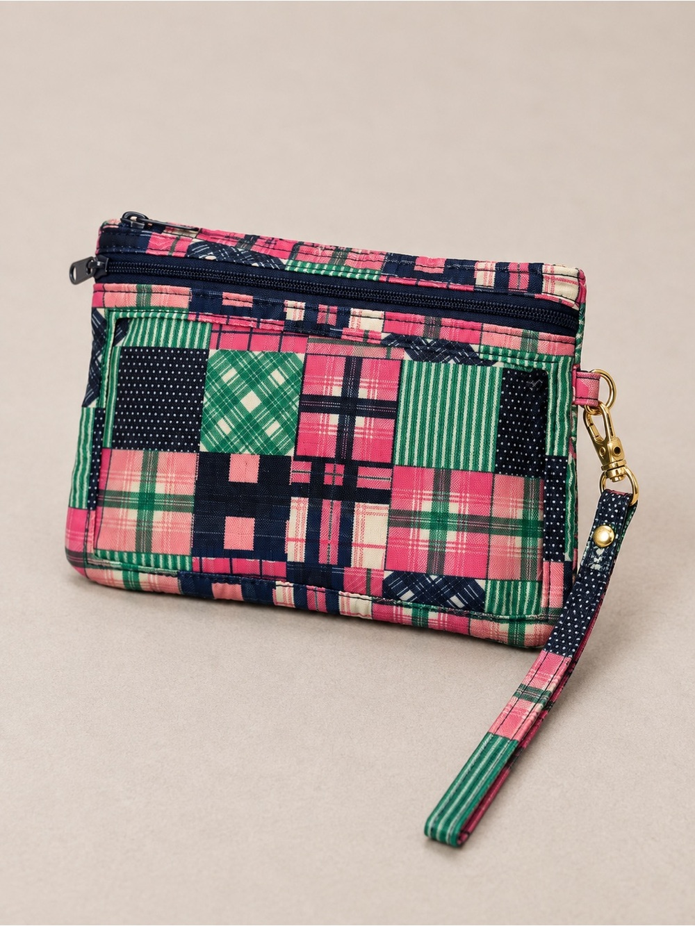 Simply Southern Plaid Mini Bag Wristlet Pink